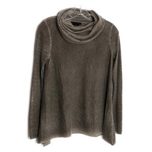 Alice + Olivia Brown Wool Curved Hem Turtleneck XS